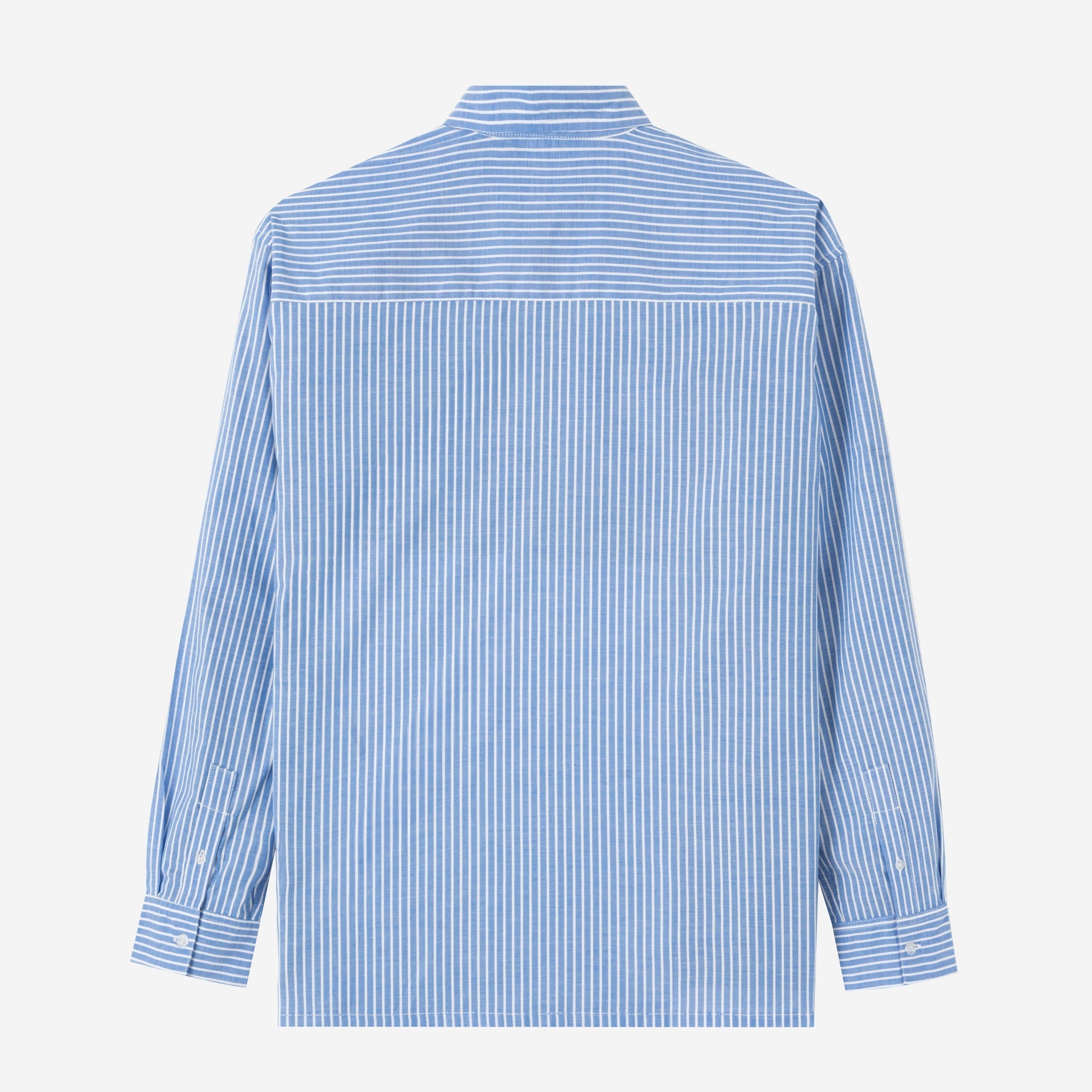 FACTORY SALE - City Long Sleeve Striped Shirt - Pool Blue