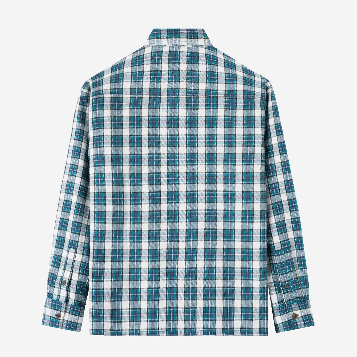 FACTORY SALE - College Days Long Sleeve Plaid Shirt - Green Navy