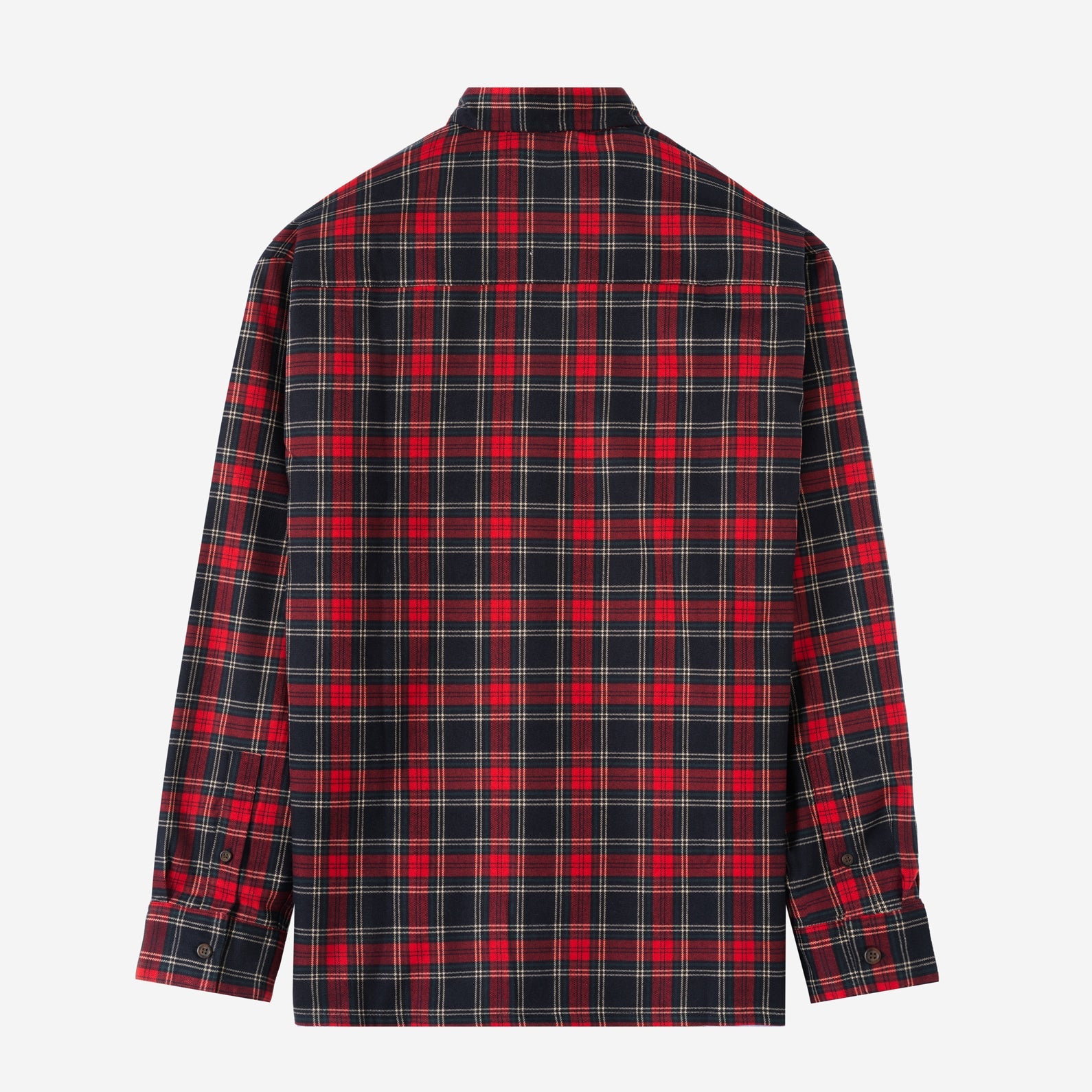 College Days Long Sleeve Plaid Shirt - Navy Red