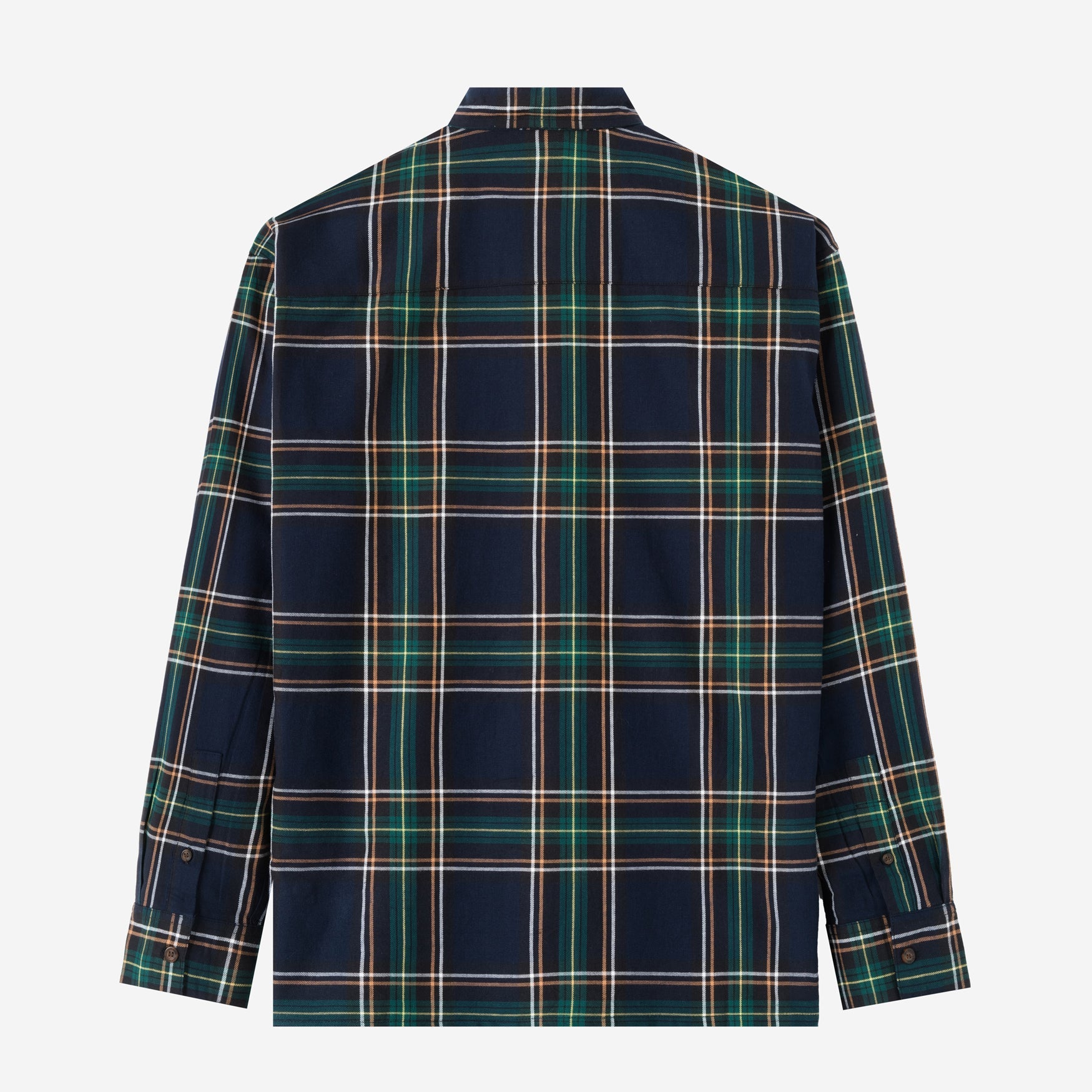 College Days Long Sleeve Plaid Shirt - Navy Green