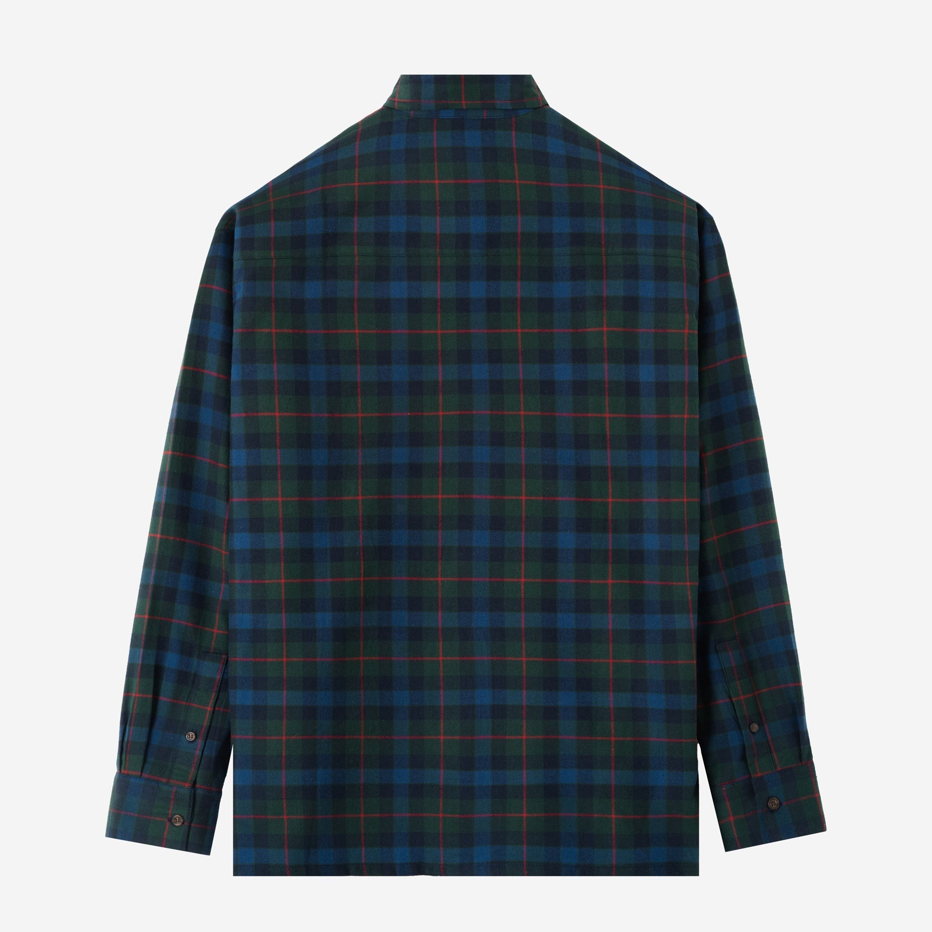 FACTORY SALE - College Days Long Sleeve Plaid Shirt - Blue Green