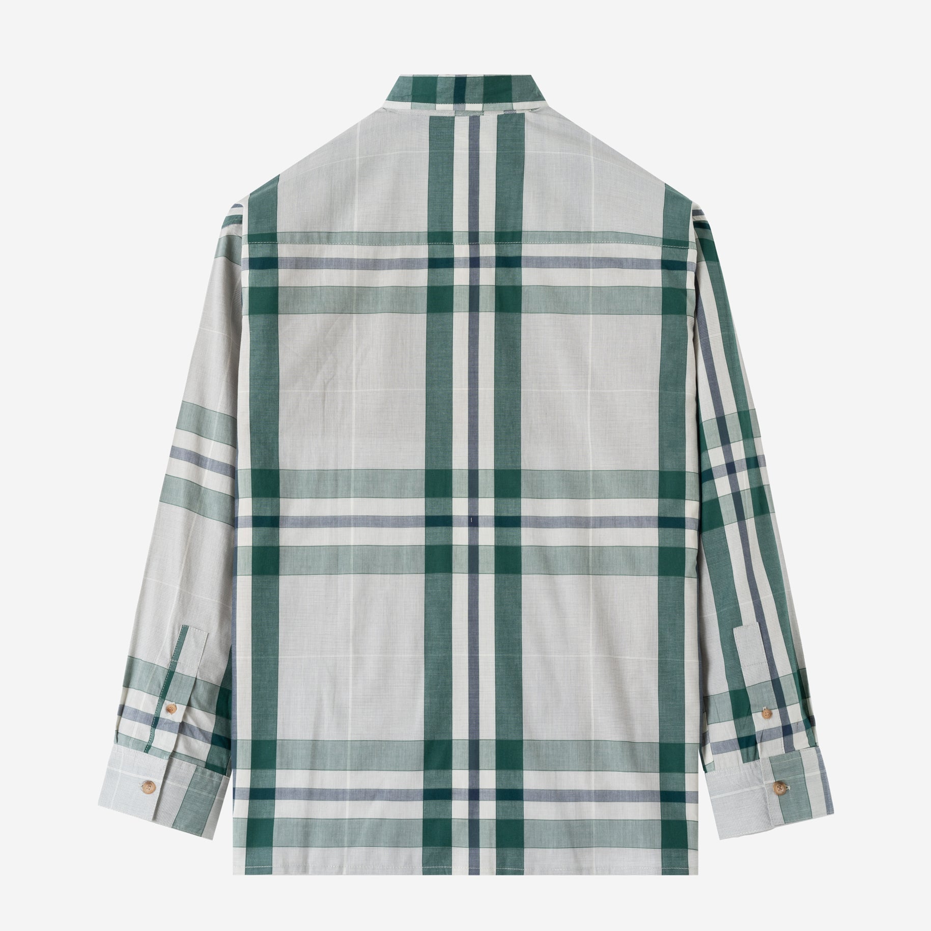 Social Creatures Long Sleeve Plaid Shirt - Off-White Green