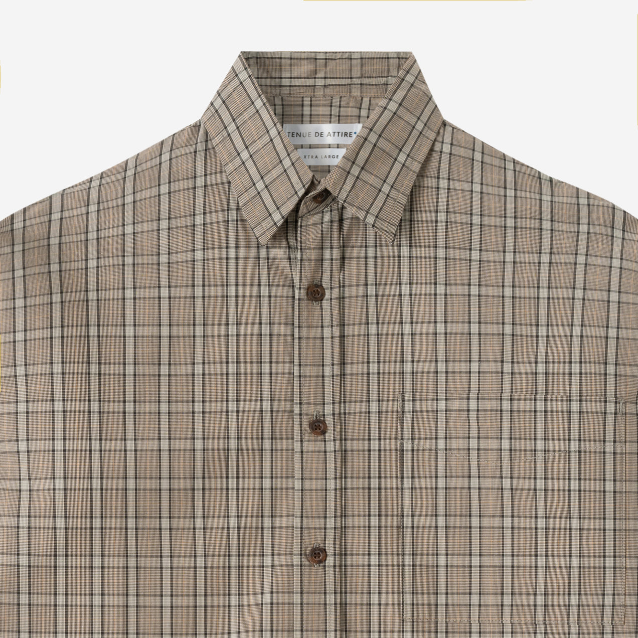 FACTORY SALE - Social Creatures Long Sleeve Plaid Shirt - Grey Beige
