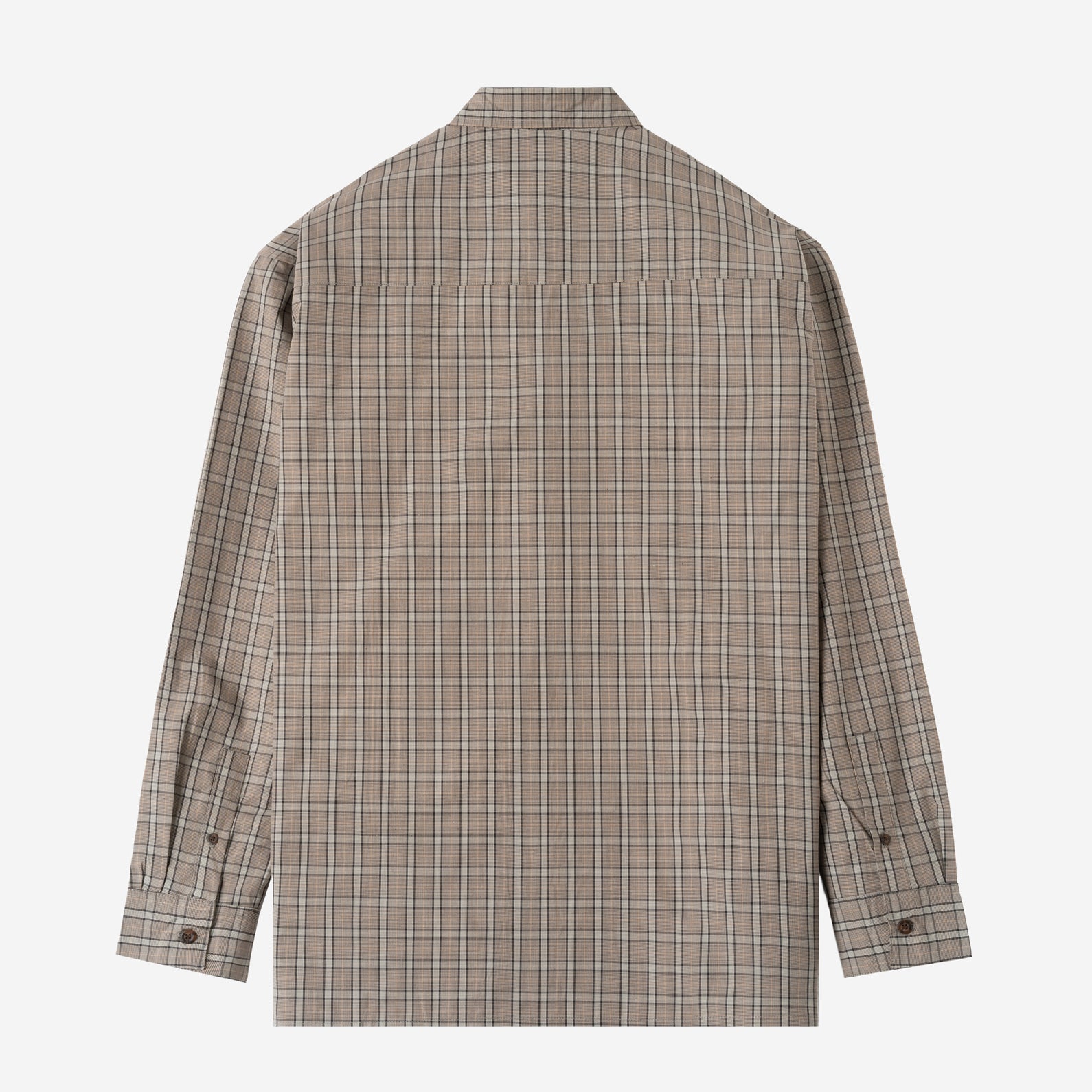 Social Creatures Long Sleeve Plaid Shirt - Grey Beige