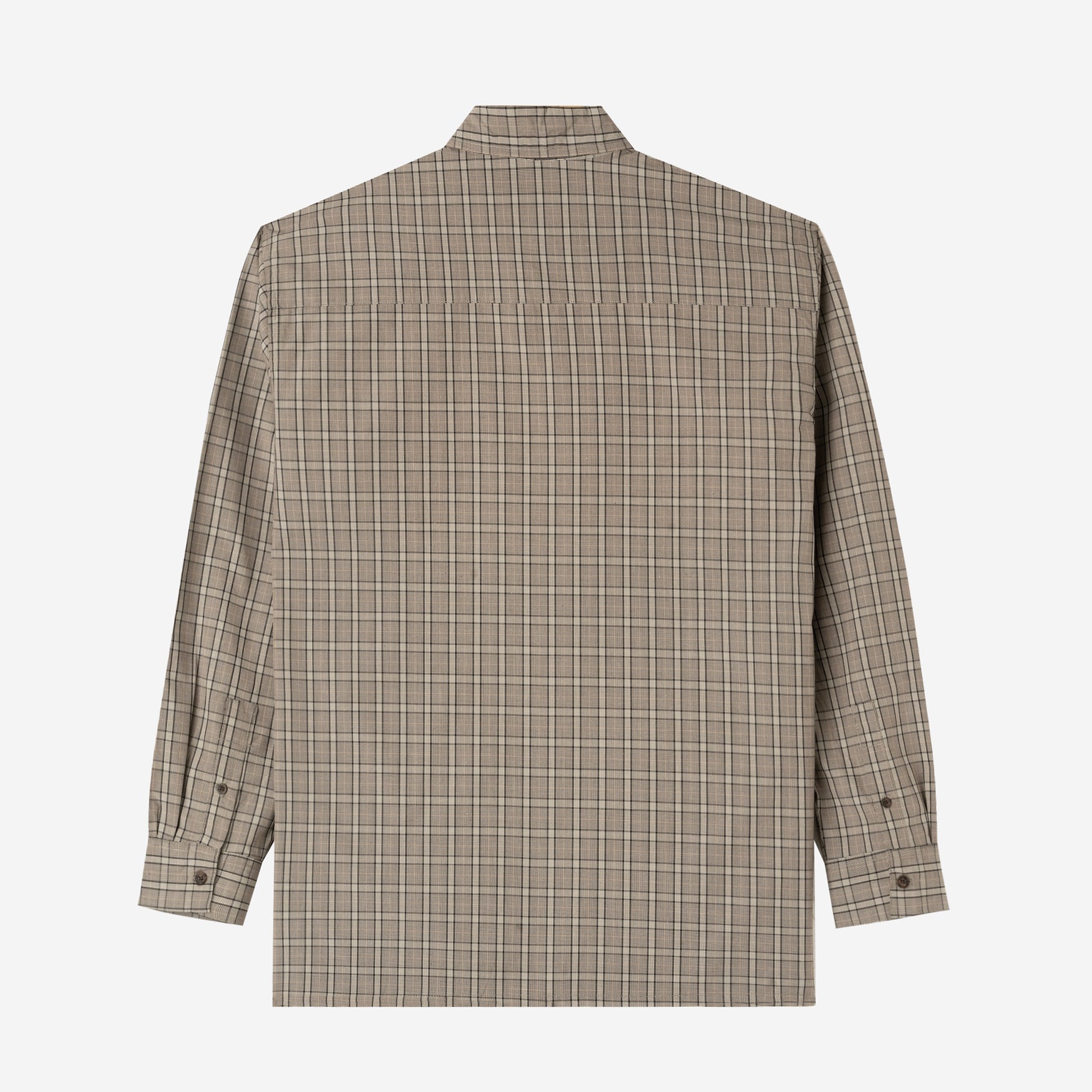 FACTORY SALE - Social Creatures Long Sleeve Plaid Shirt - Grey Beige