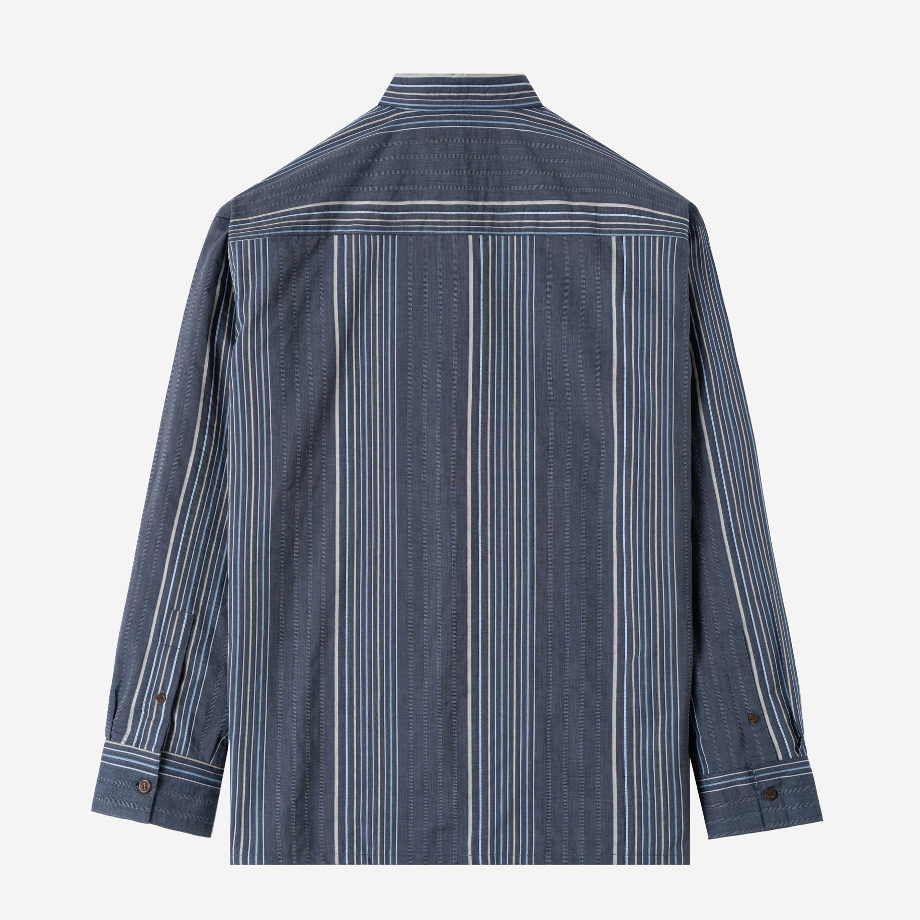 FACTORY SALE - Social Creatures Long Sleeve Striped Shirt - Stone Blue