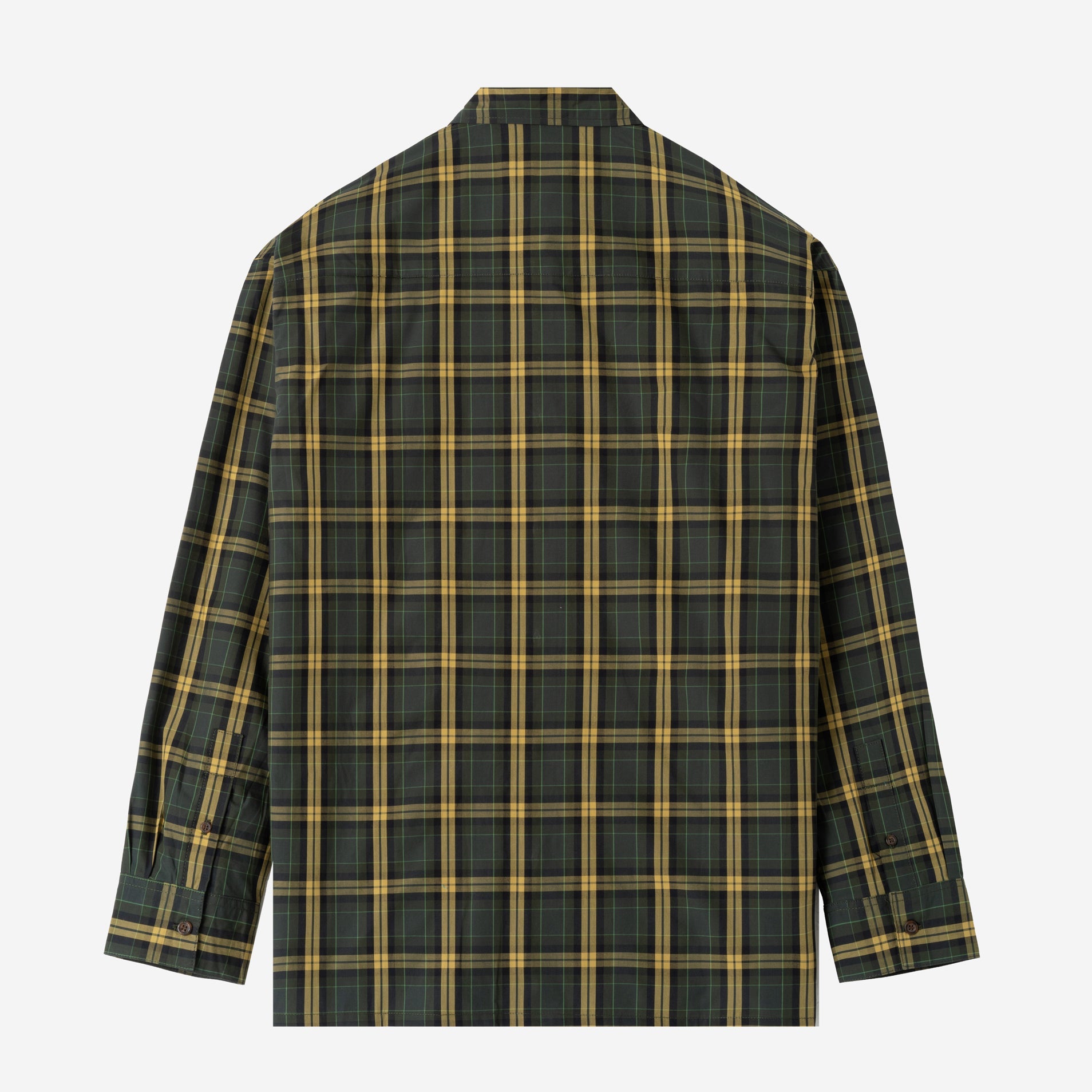 Social Creatures Long Sleeve Plaid Shirt - Green Yellow