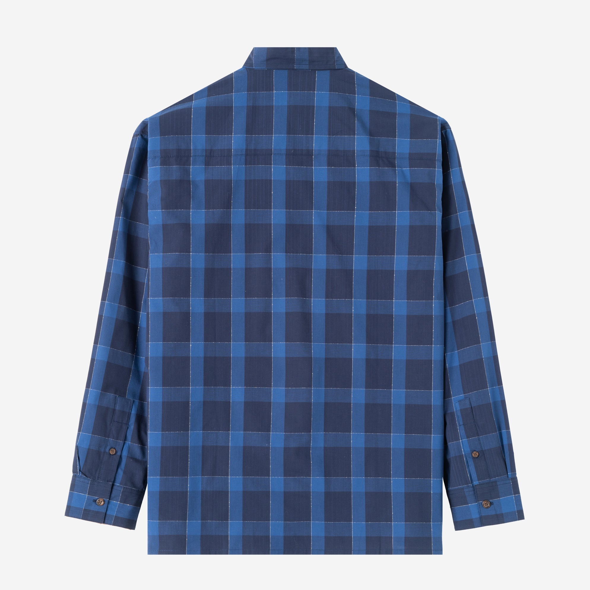 Social Creatures Long Sleeve Plaid Shirt - Blue Navy Squared