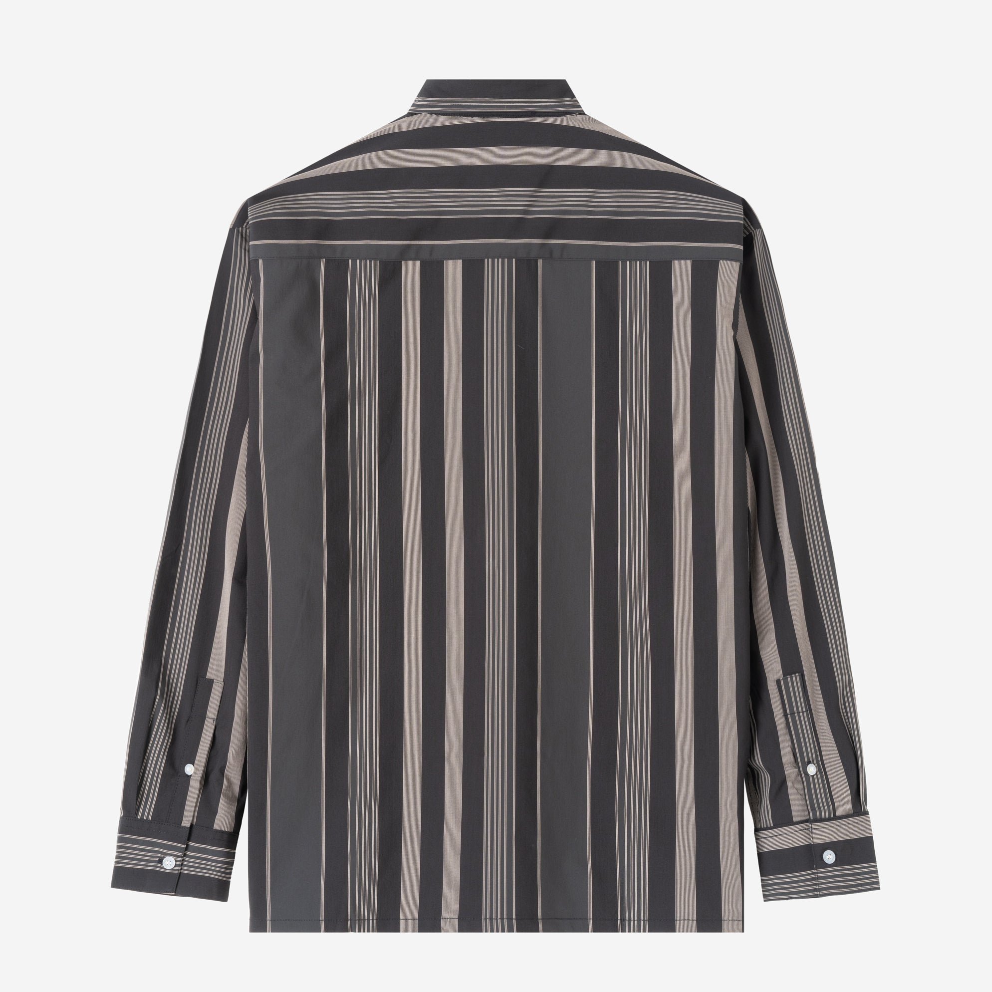 Social Creatures Long Sleeve Striped Shirt - Grey Black