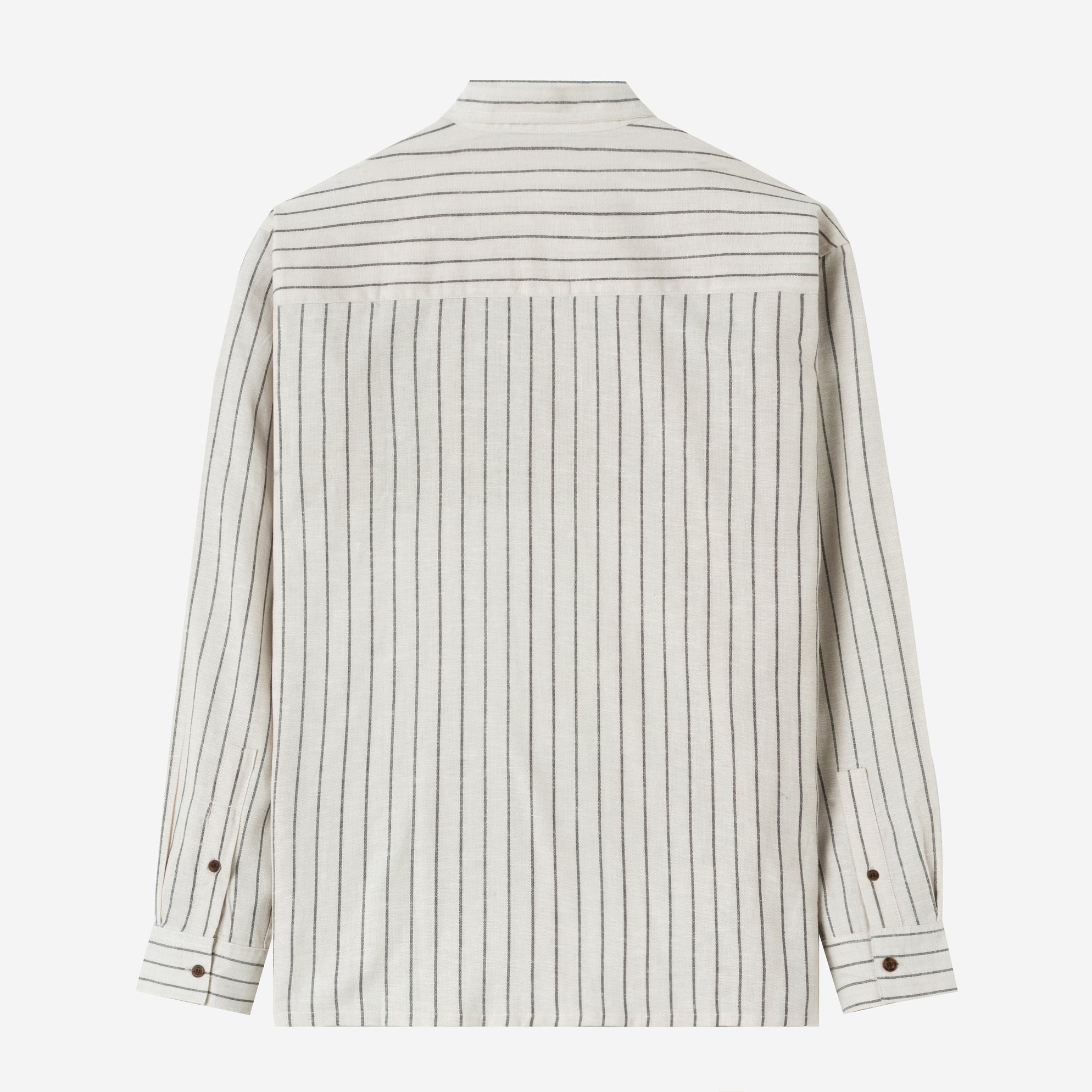 Sunny Vacation Long Sleeve Striped Shirt - Off-White Black