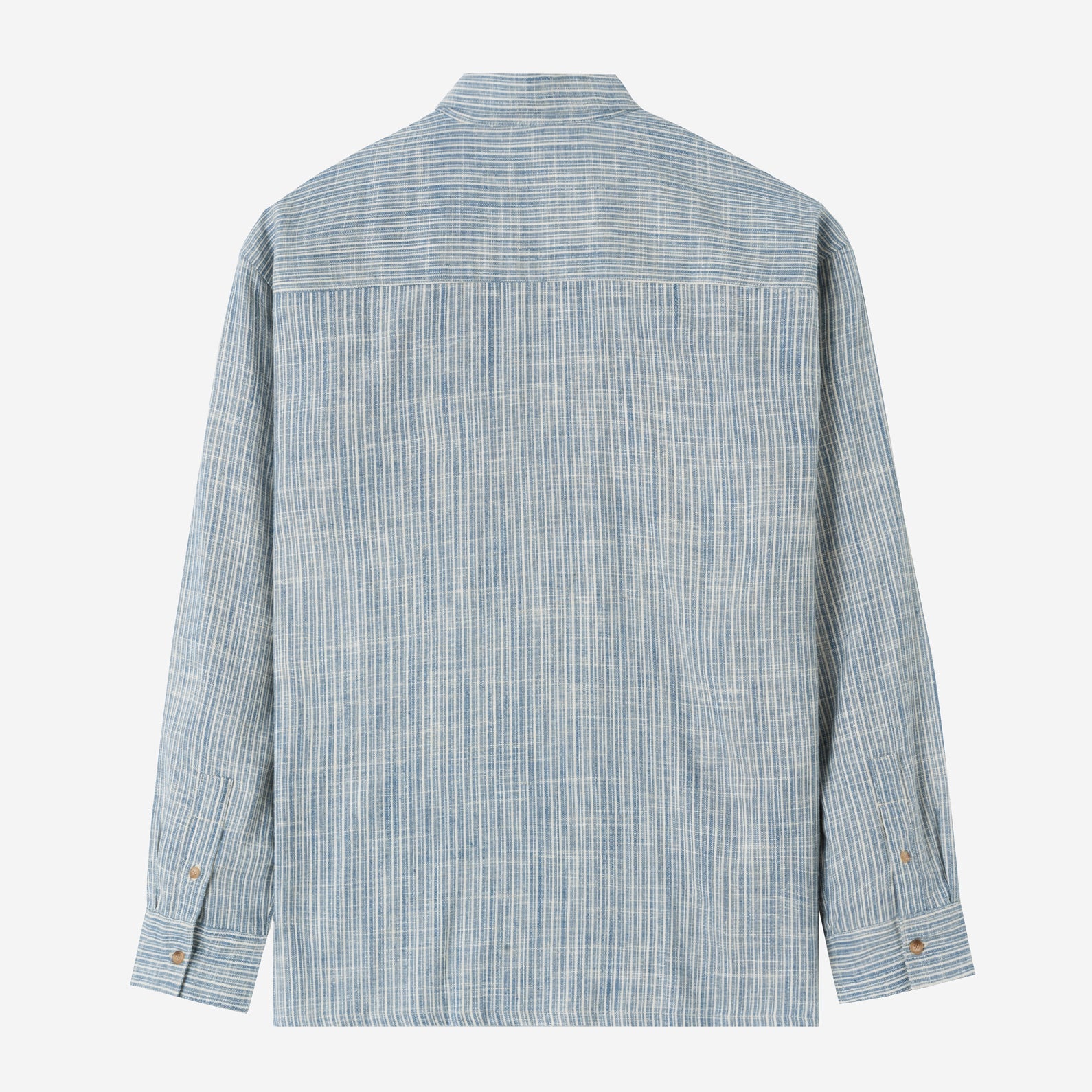 Sunny Vacation Long Sleeve Striped Shirt - Blue Mist