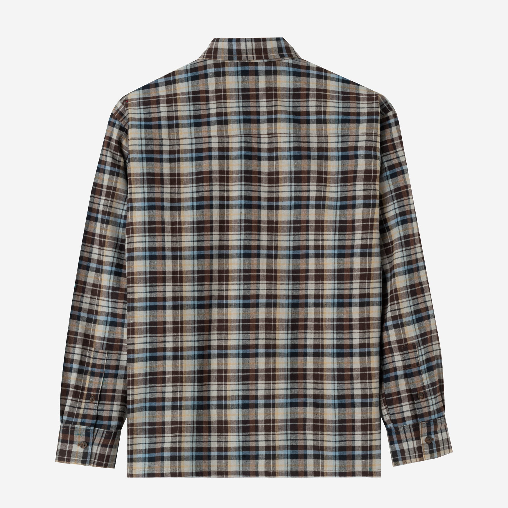 Sunny Vacation Long Sleeve Plaid Shirt - Brown