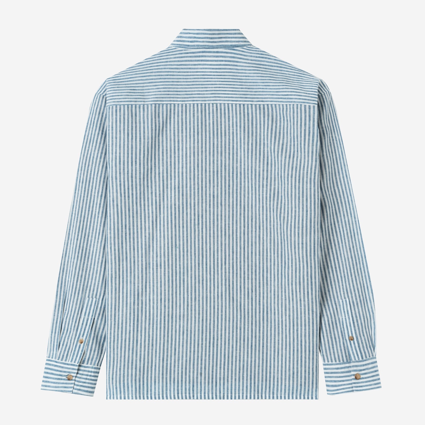 Sunny Vacation Long Sleeve Striped Shirt - Blue White