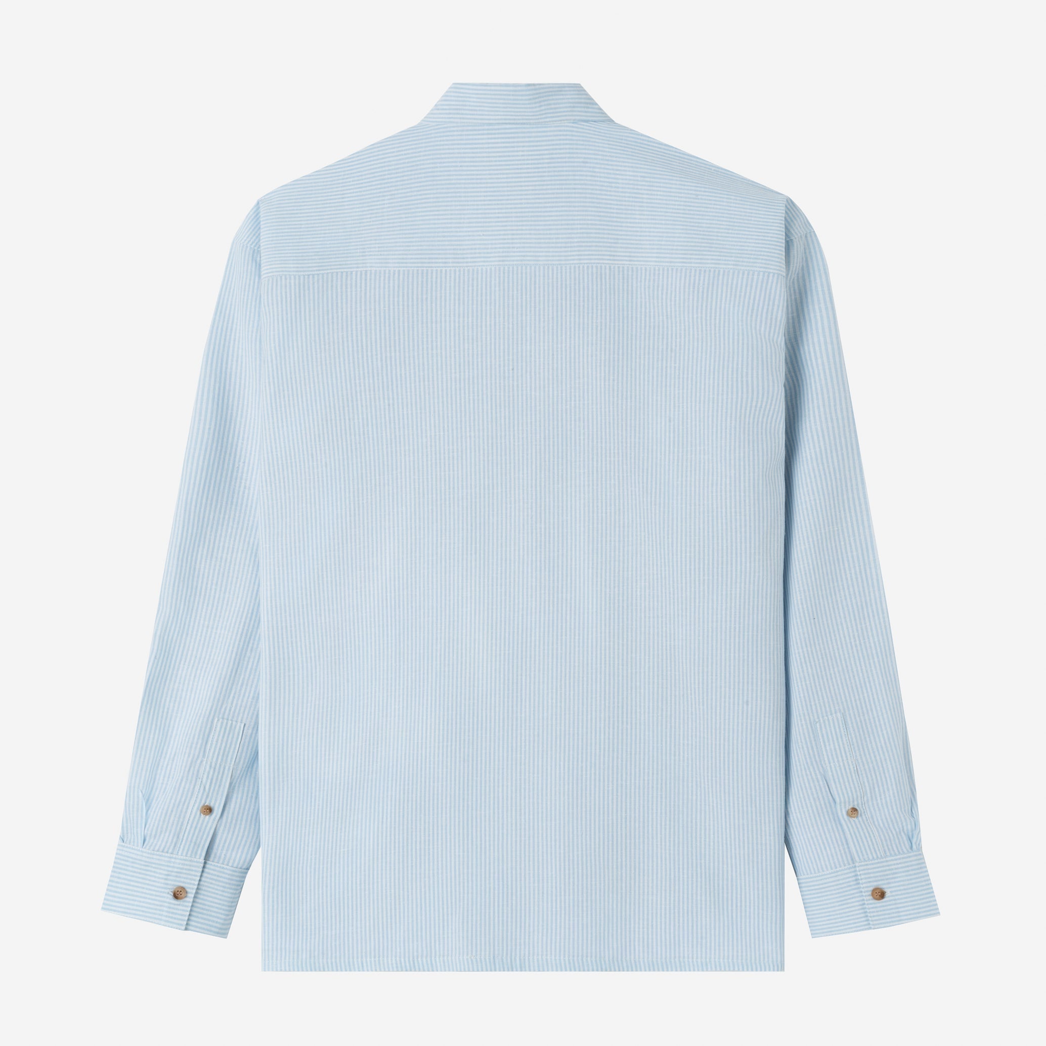 FACTORY SALE - Sunny Vacation Long Sleeve Striped Shirt - Sky Blue White