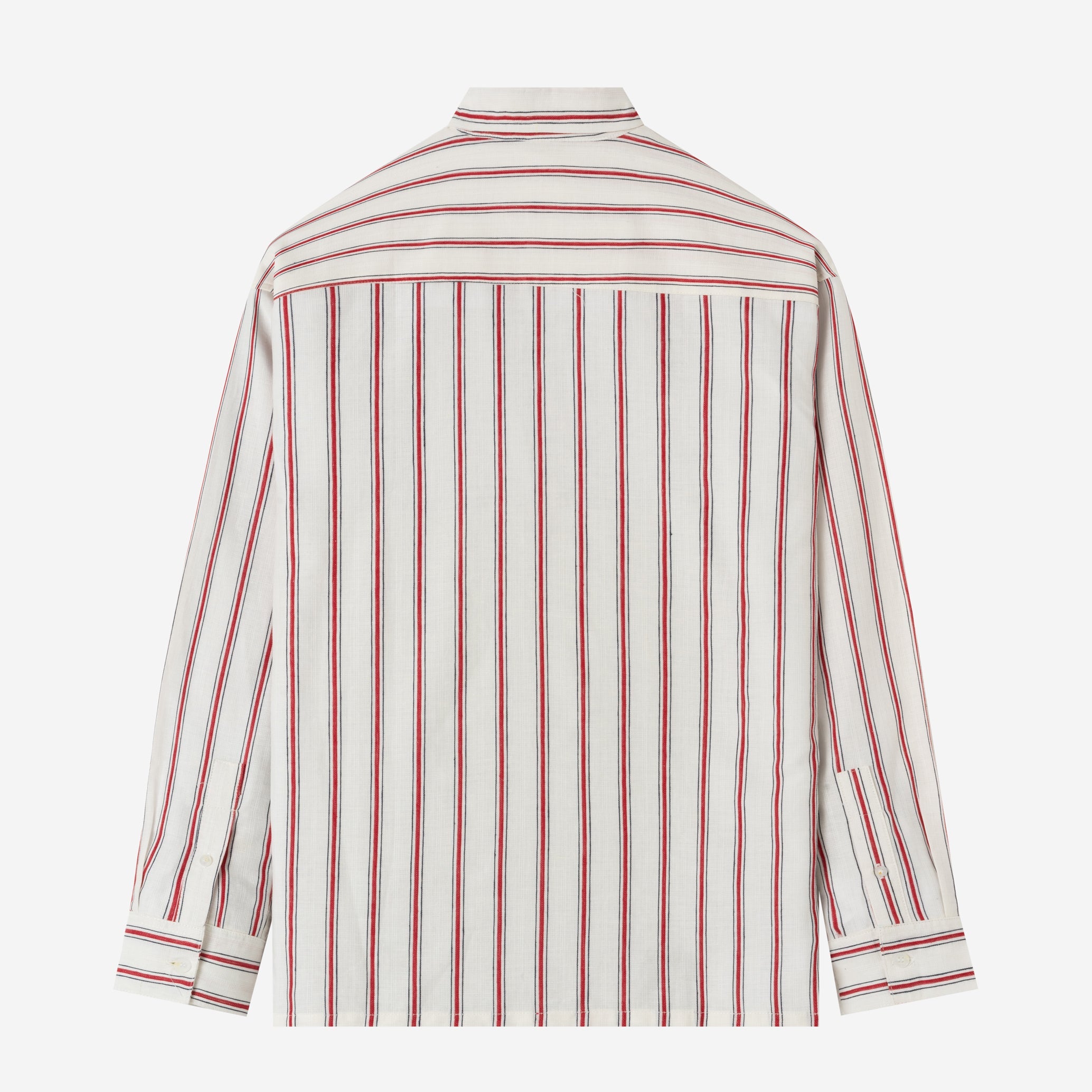 Sunny Vacation Long Sleeve Striped Shirt - Red White