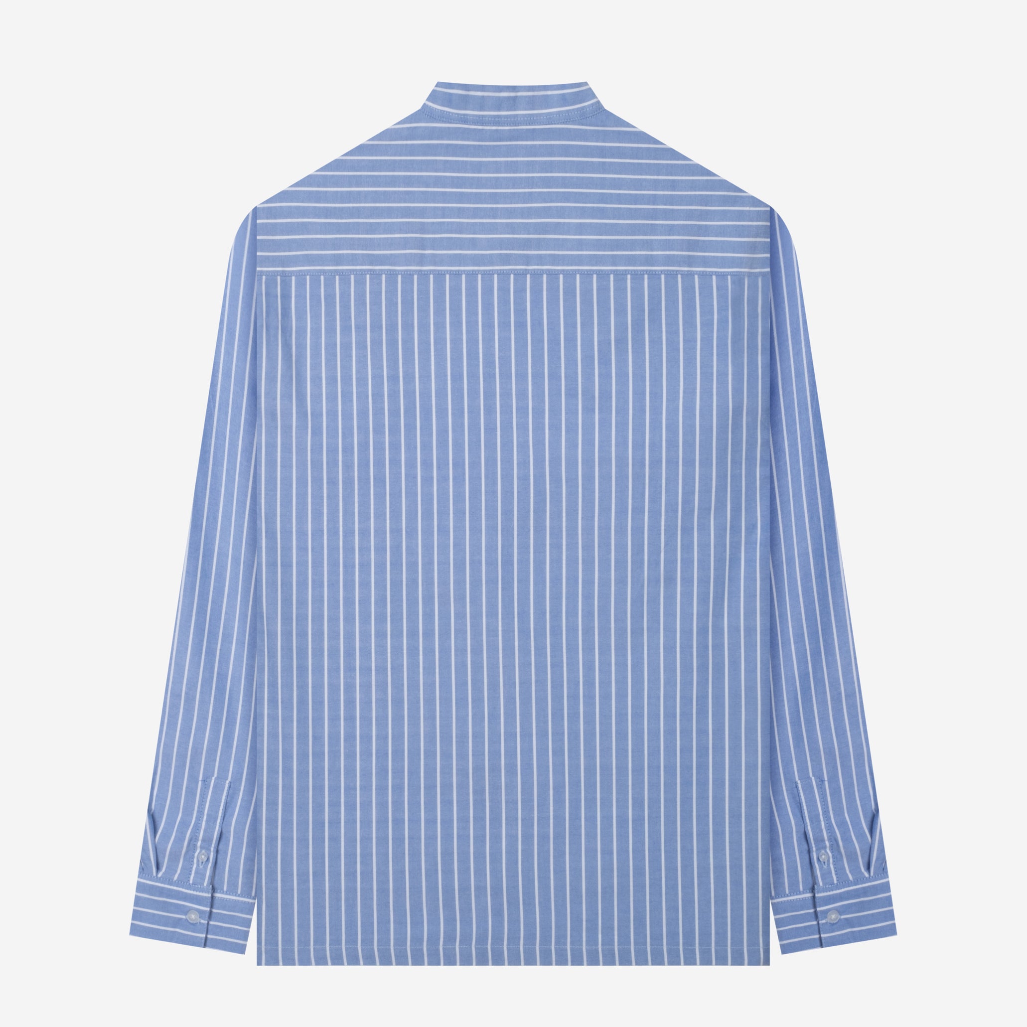 By The Hours Band Collar Long Sleeve Shirt Oxford Classic Blue