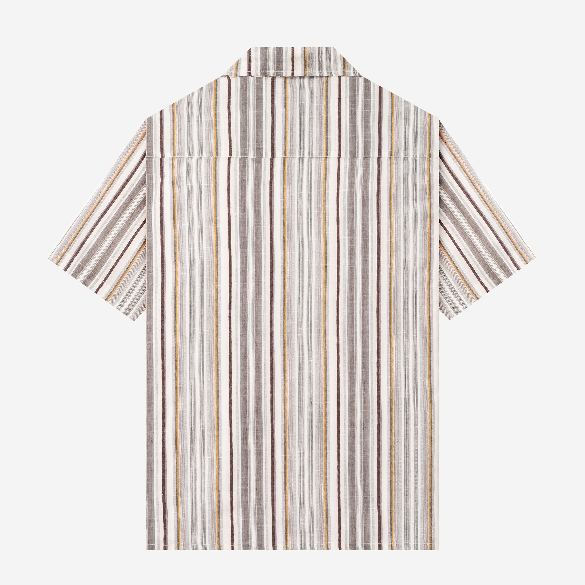 Homebody Camp Collar Short Sleeve Shirt - Grey Stripe