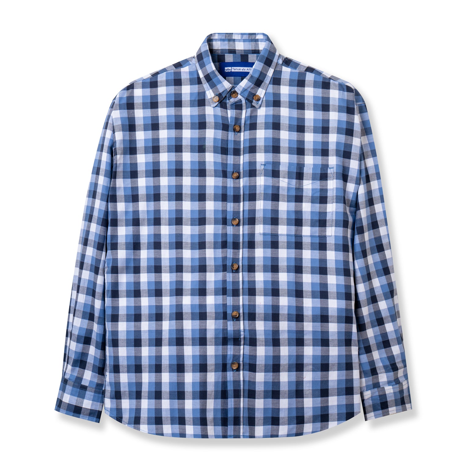 Flannel Long Sleeve Shirt - Squared Blue