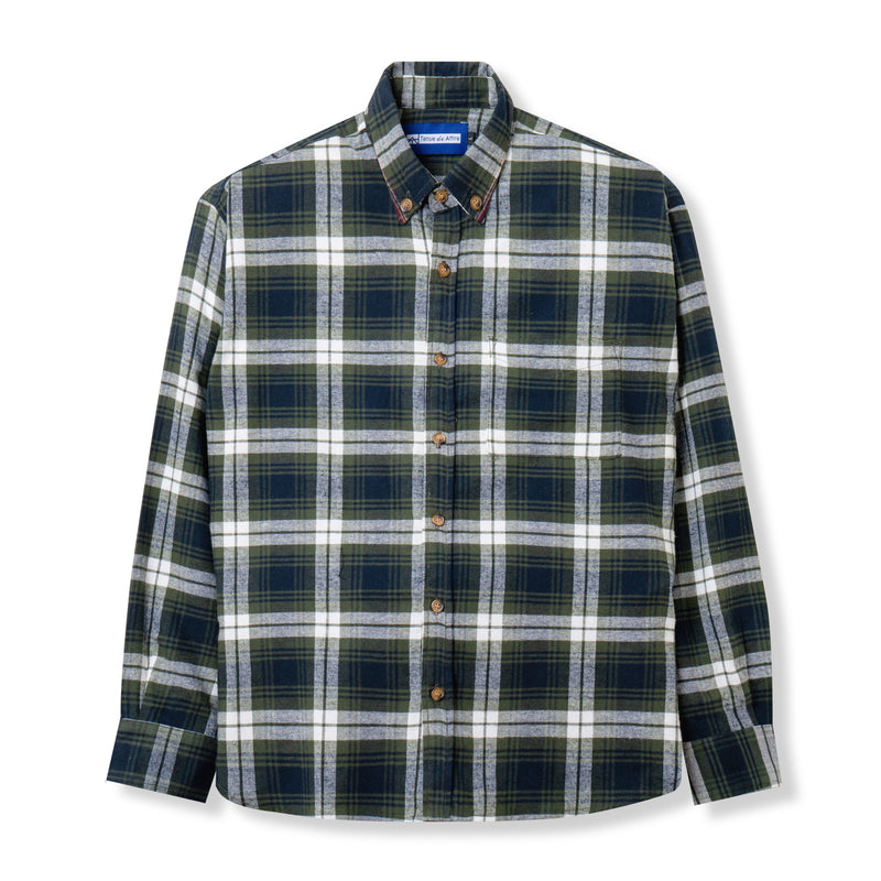 Flannel Long Sleeve Shirt - Black Green
