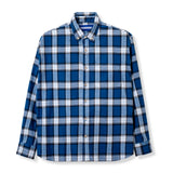 Flannel Long Sleeve Shirt - White Blue