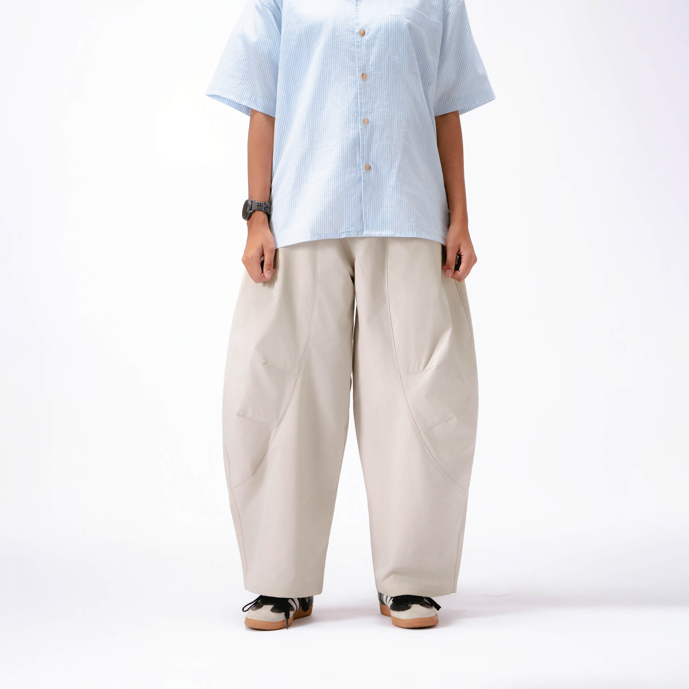 Women Parisian Barrel Pants - Cream