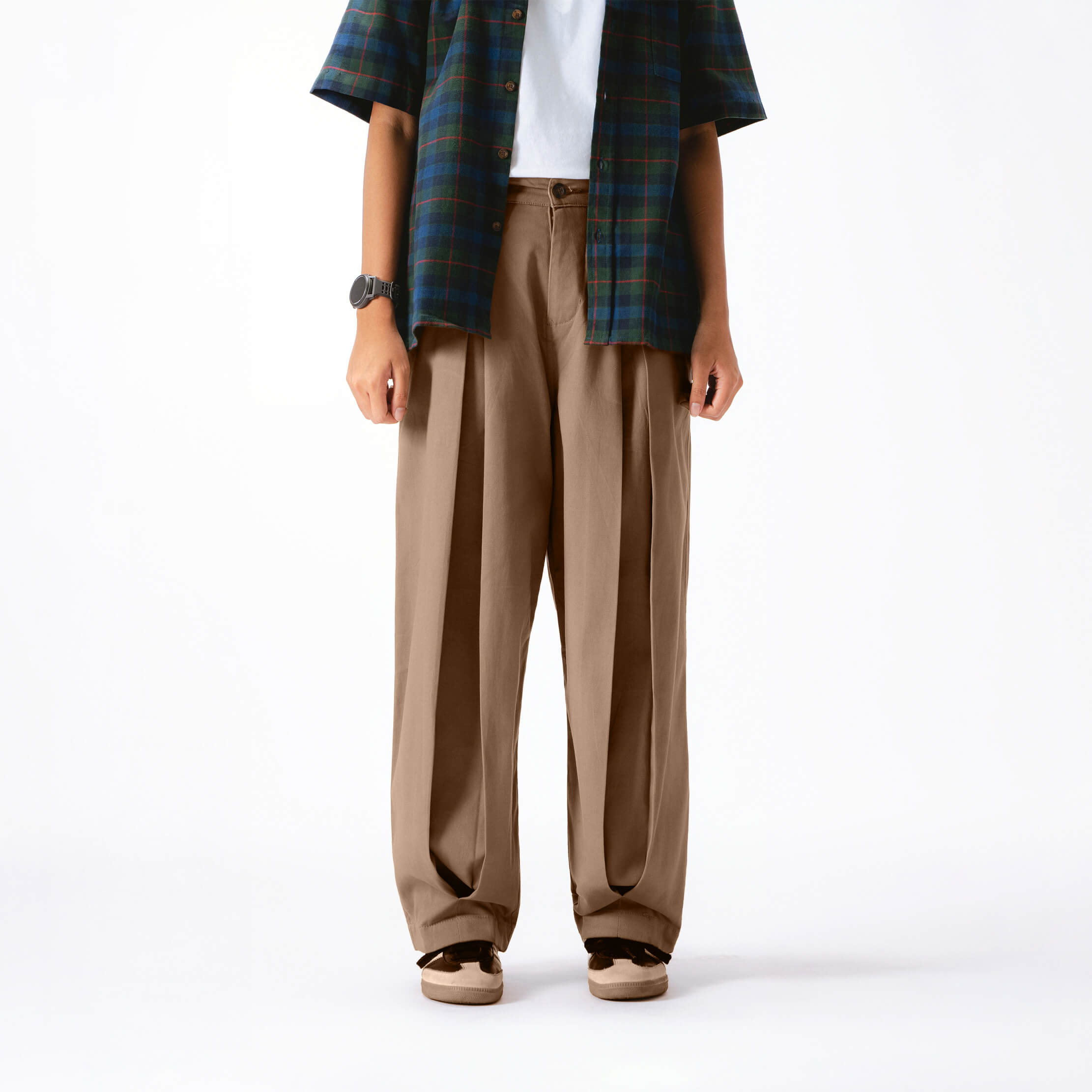 Women Parisian Pleats Pants - Camel