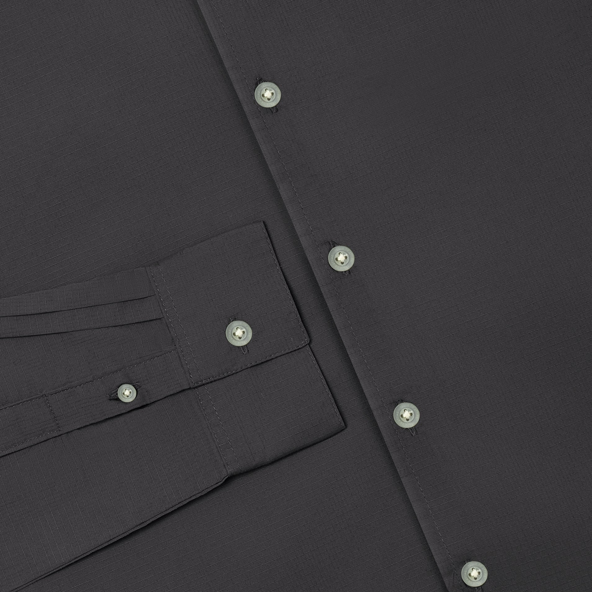 Camp Collar Ripstop Long Sleeve Shirt - Charcoal
