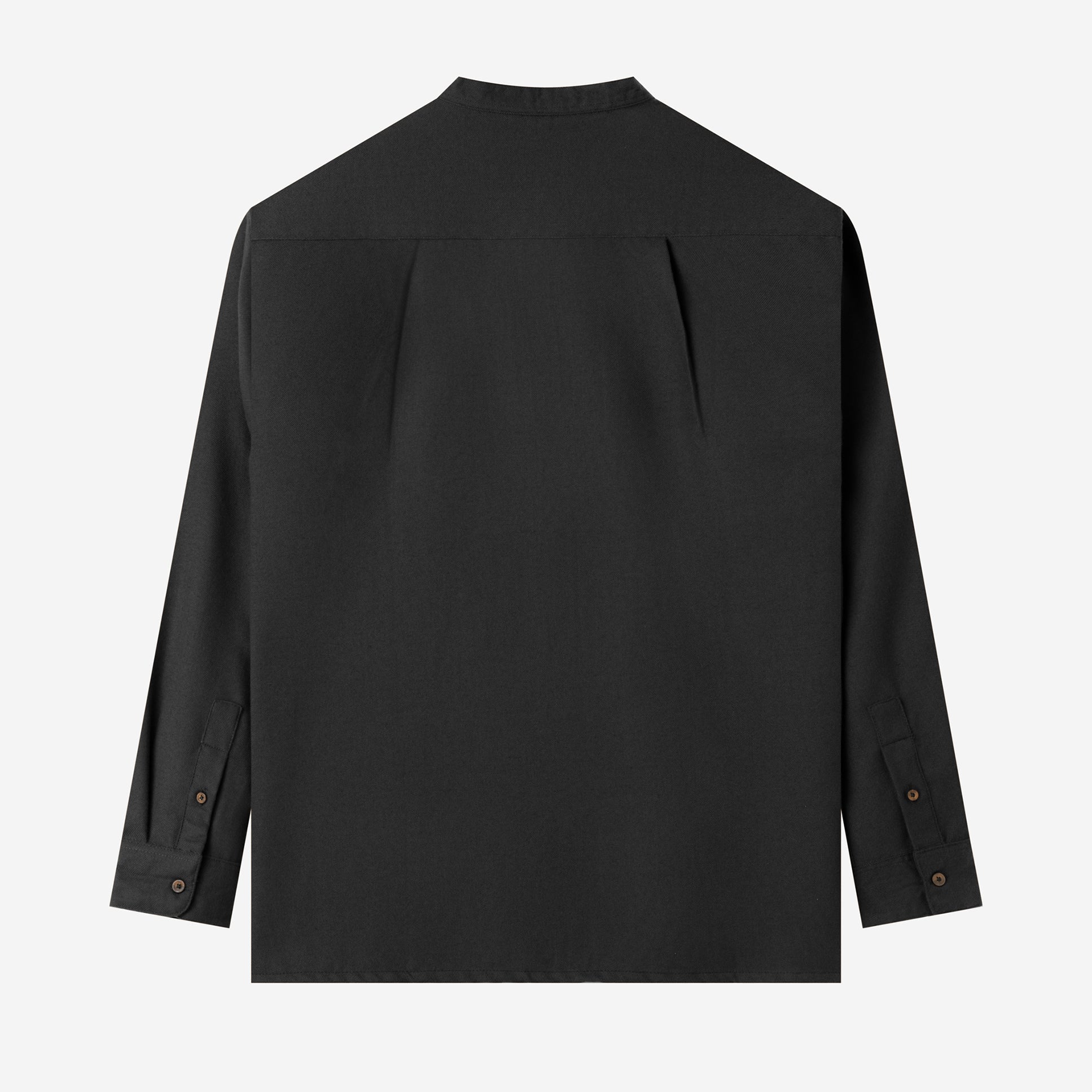 Le Ramdane Band Collar Long Sleeve Shirt - Black