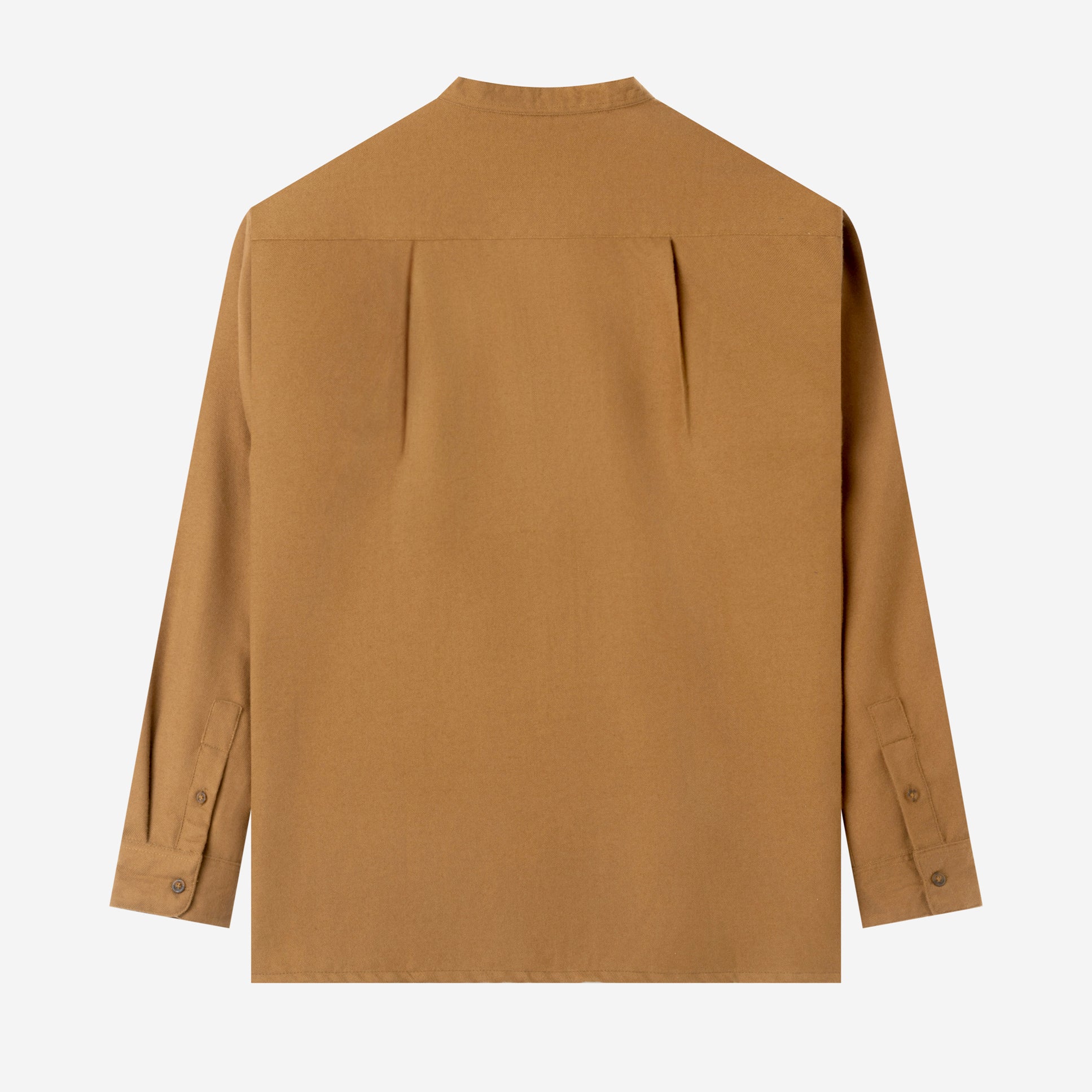 Le Ramdane Band Collar Long Sleeve Shirt - Brown