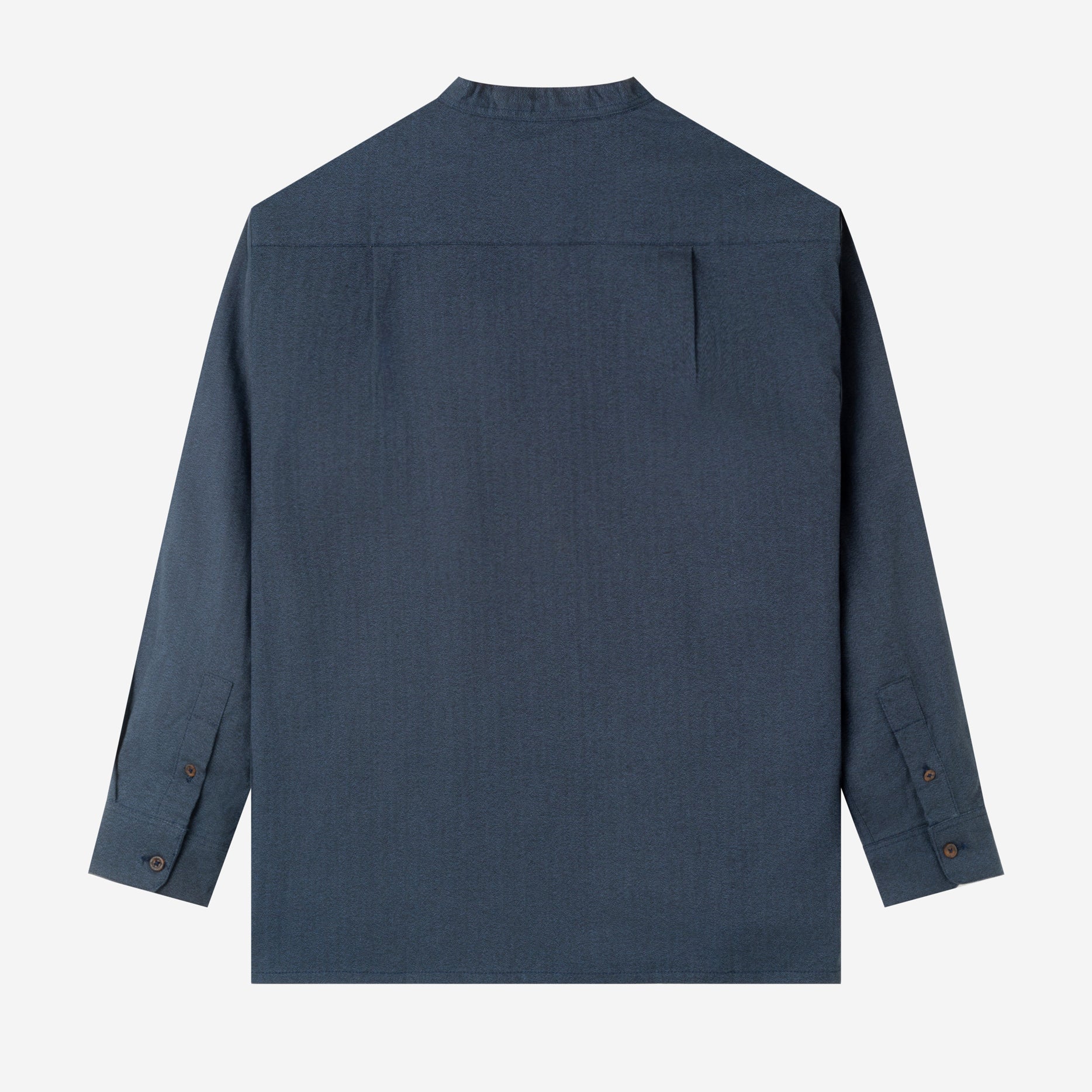 Le Ramdane Band Collar Long Sleeve Shirt - Navy