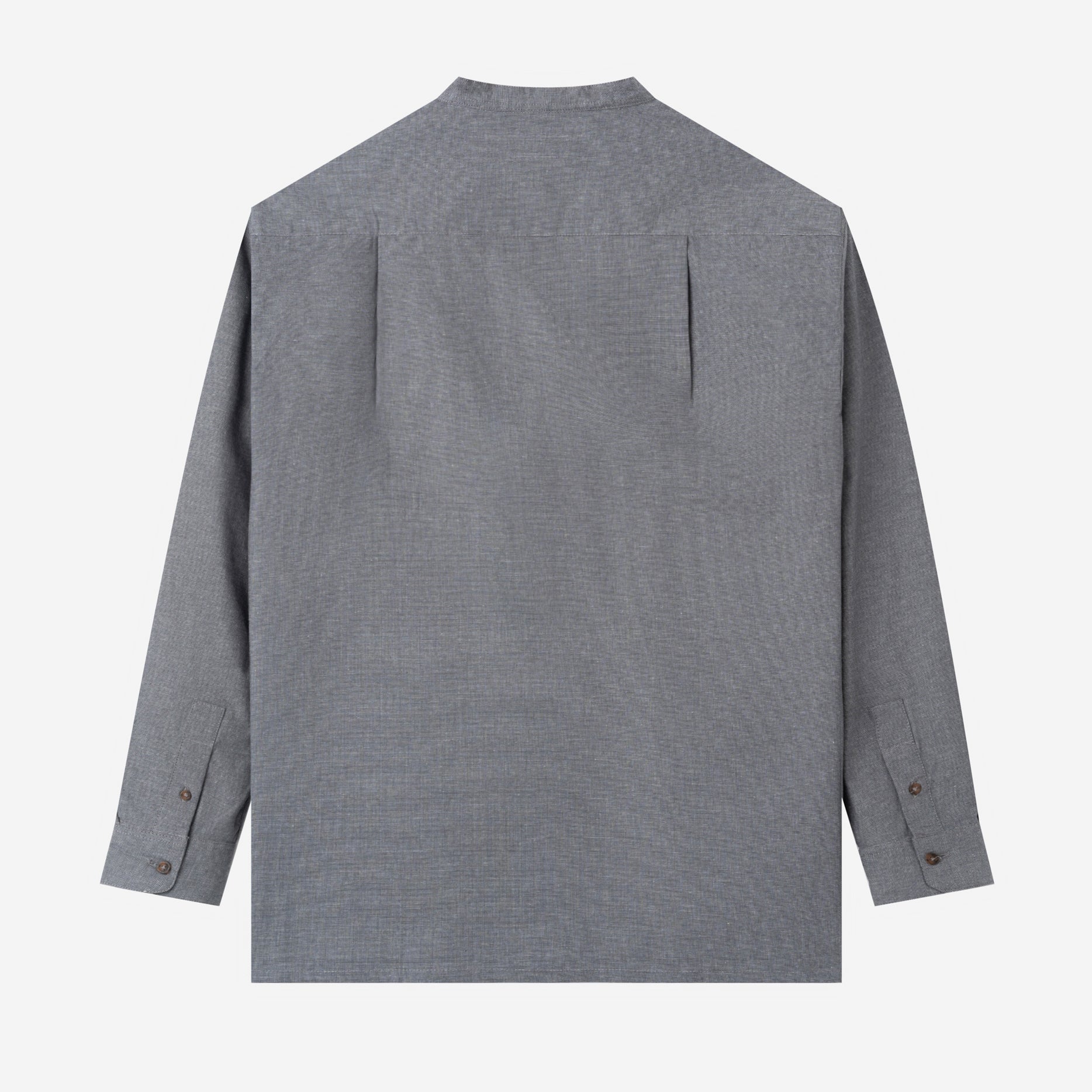 Le Ramdane Band Collar Long Sleeve Shirt - Grey