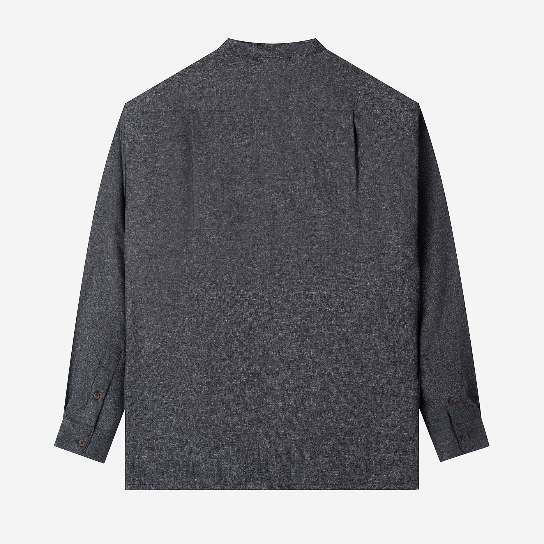 Le Ramdane Band Collar Long Sleeve Shirt - Dark Grey