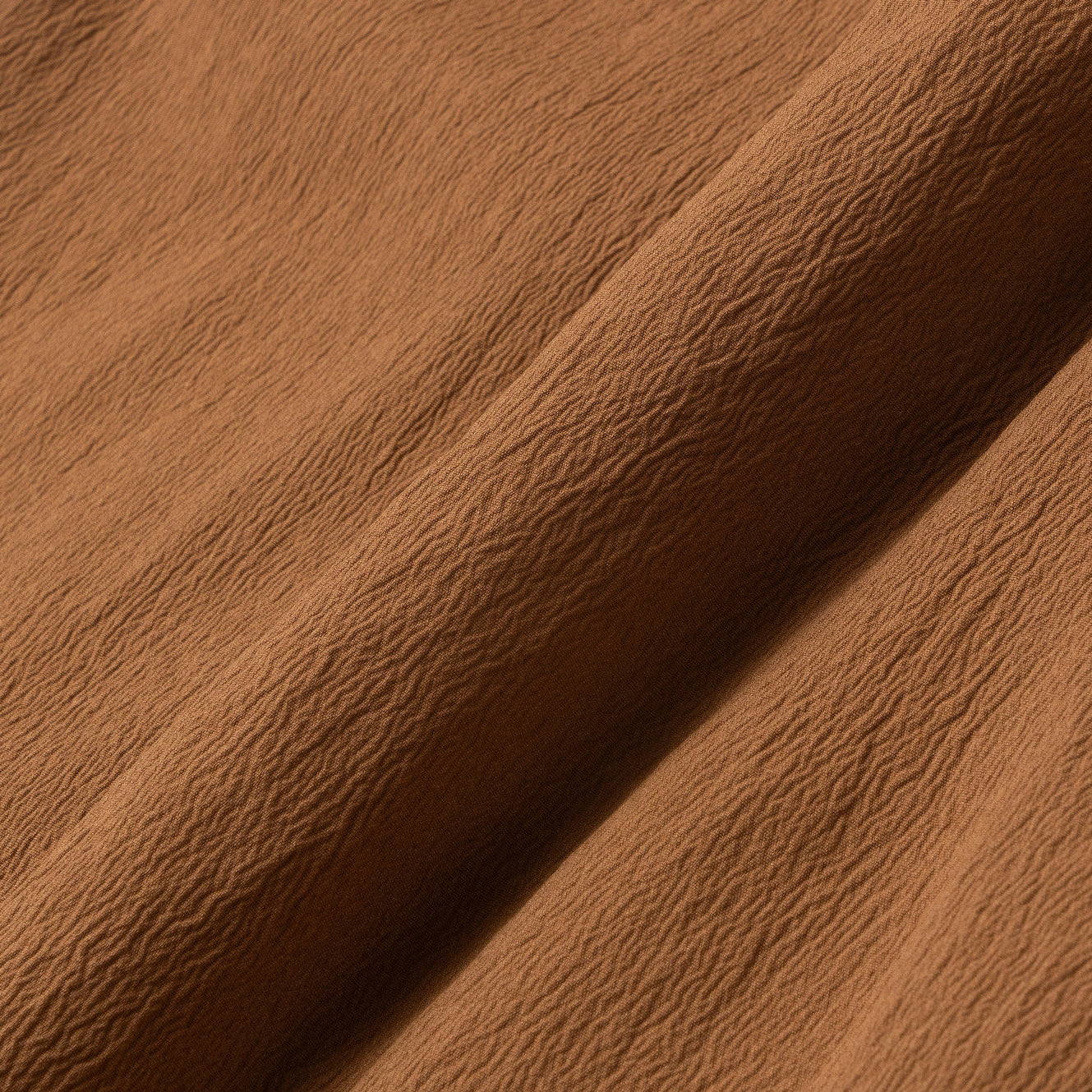 FACTORY SALE - Le Ramdane Band Collar Hidden Button Two Tone Long Sleeve Shirt - Brown