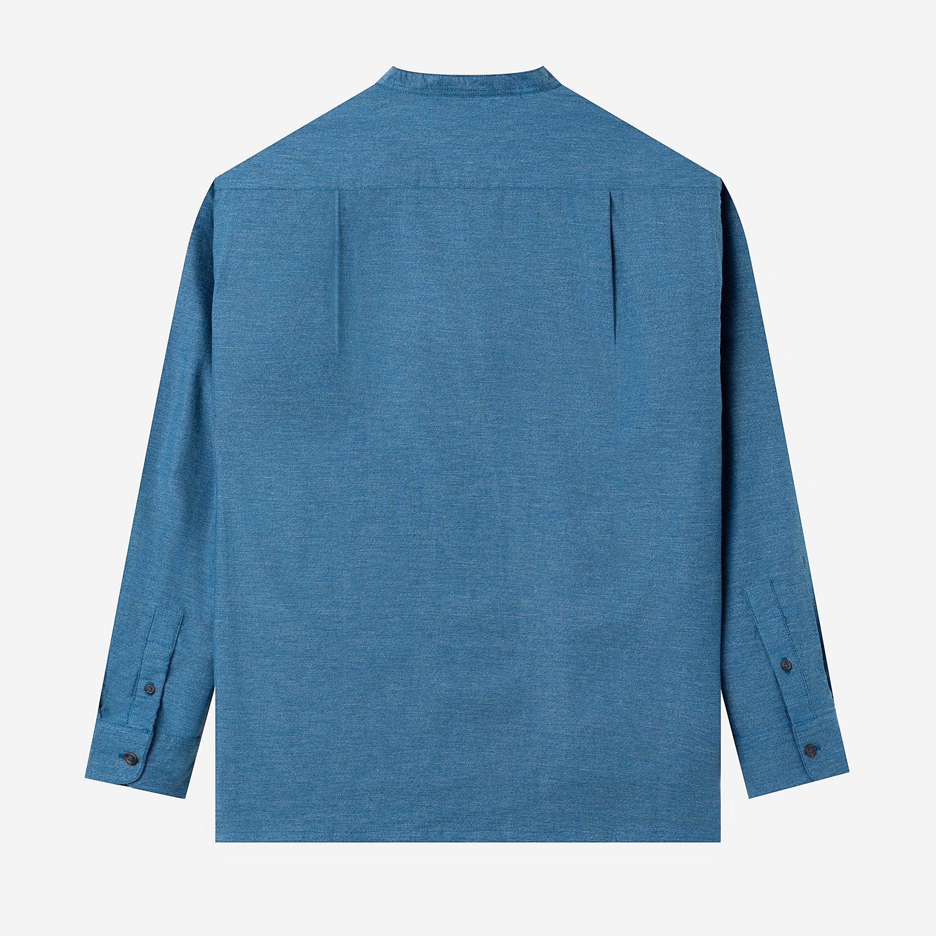 Le Ramdane Band Collar Long Sleeve Shirt - Blue