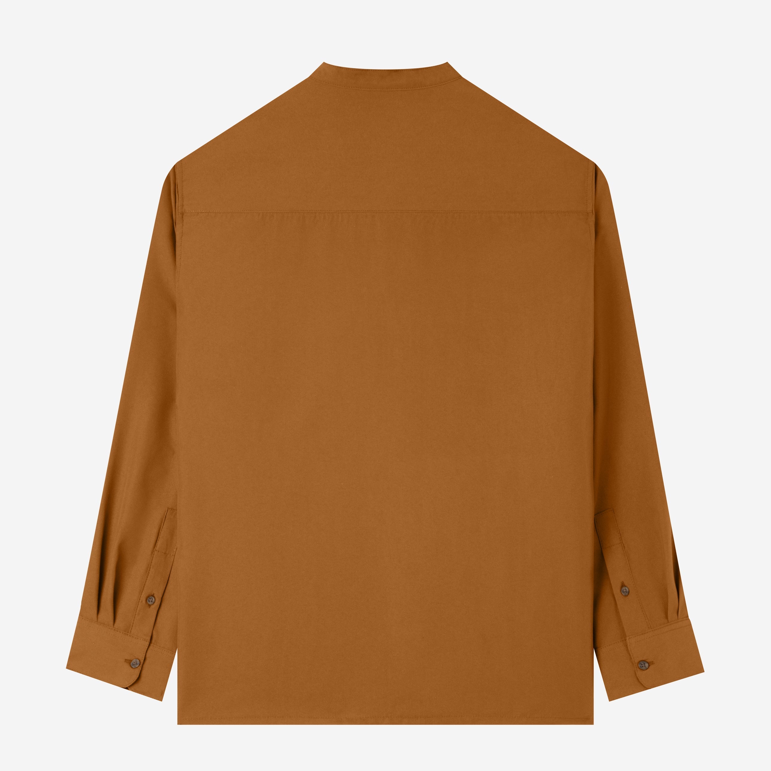 FACTORY SALE - Everyday Band Collar Long Sleeve Shirt - Mustard