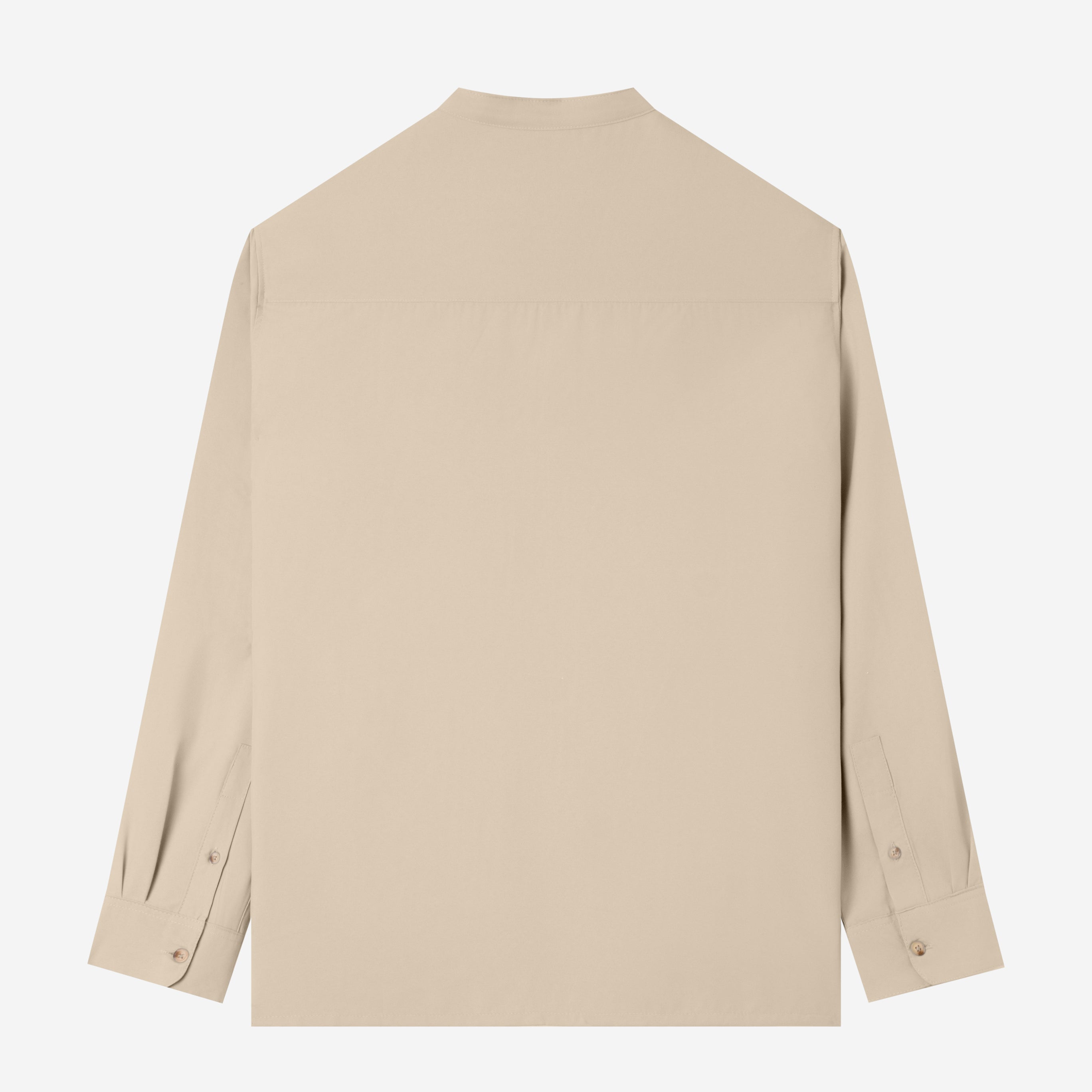 Everyday Band Collar Long Sleeve Shirt - Cream