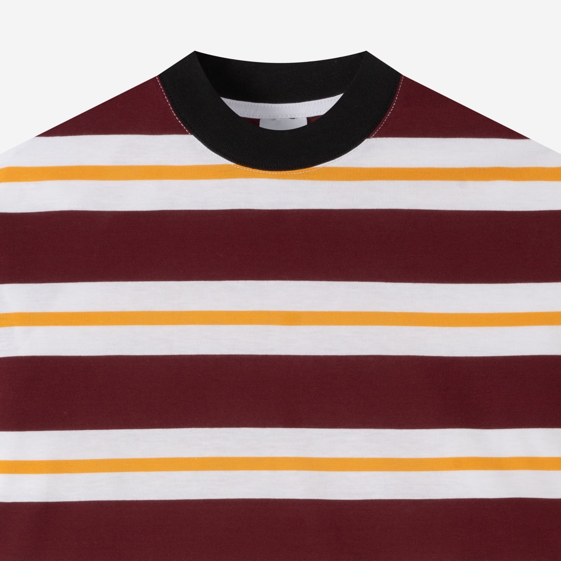 Everyday Stripes Tees - Maroon Yellow