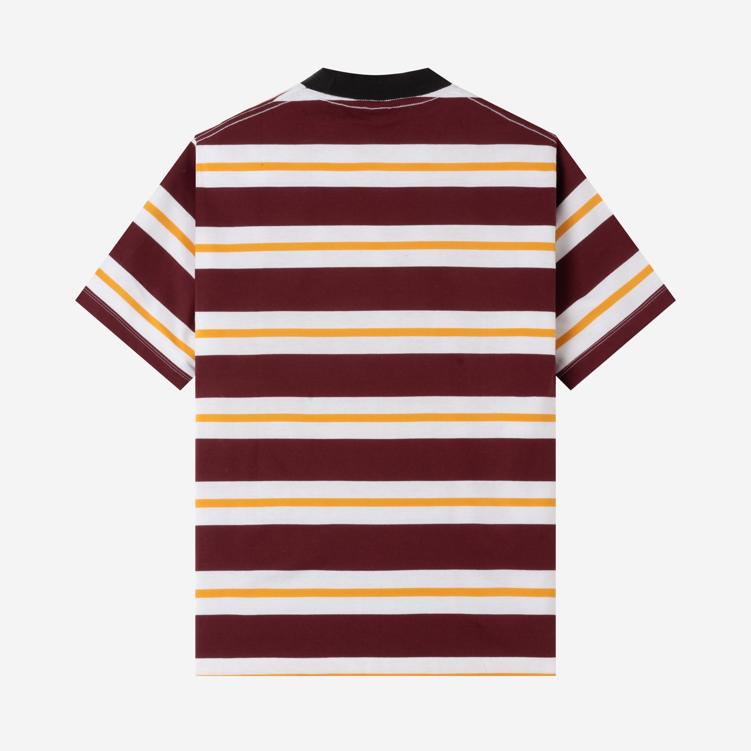 Everyday Stripes Tees - Maroon Yellow