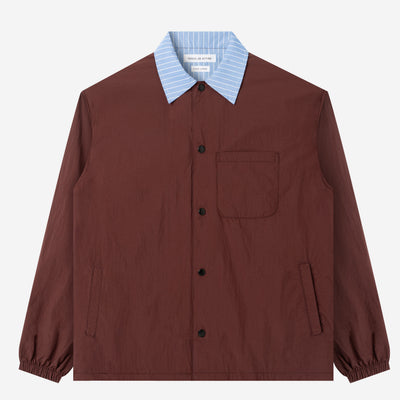 TENUE Coach Jacket Kerah Stripes - Maroon - Everyday