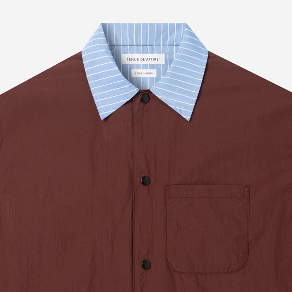 TENUE Coach Jacket Kerah Stripes - Maroon - Everyday