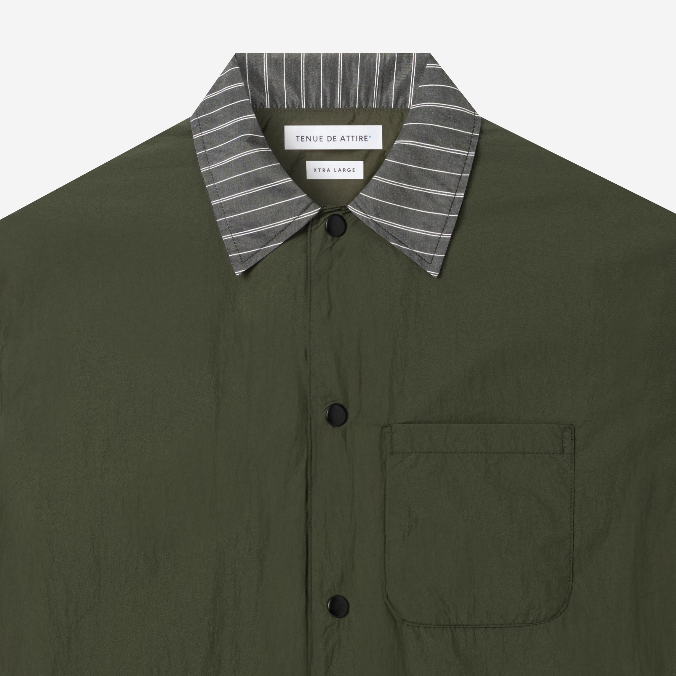 TENUE Coach Jacket Kerah Stripes - Olive - Everyday