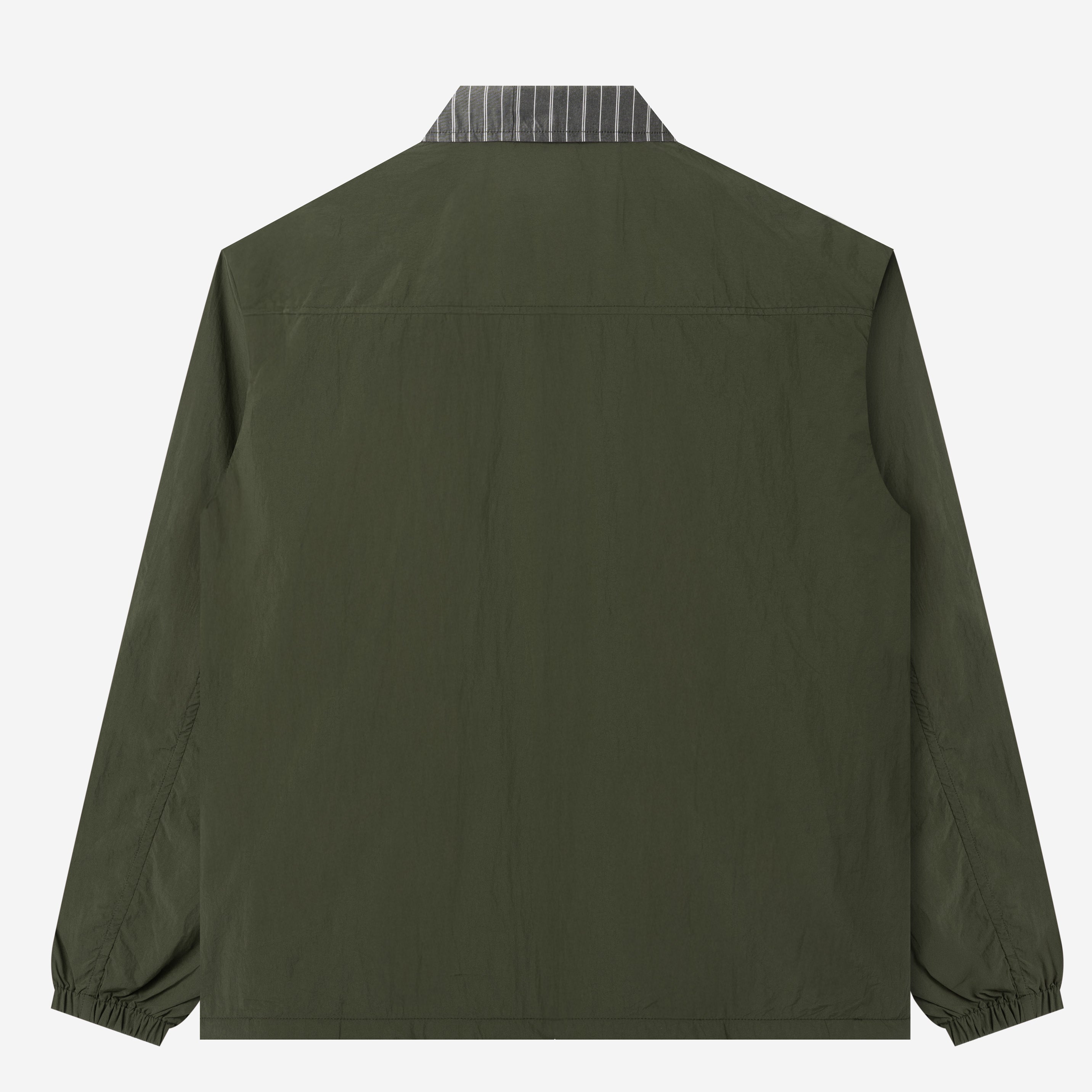 TENUE Coach Jacket Kerah Stripes - Olive - Everyday