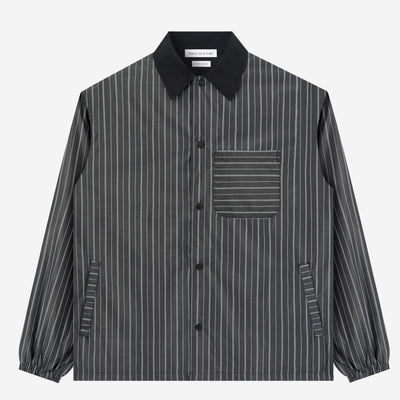 TENUE Coach Jacket Stripes Kerah Black - Everyday