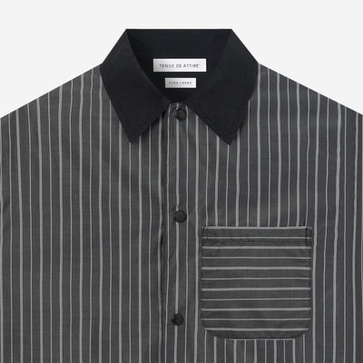 TENUE Coach Jacket Stripes Kerah Black - Everyday