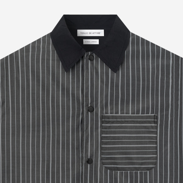 TENUE Coach Jacket Stripes Kerah Black - Everyday