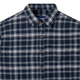 FACTORY SALE - Everyday Flannel Short Sleeve - Navy White Line