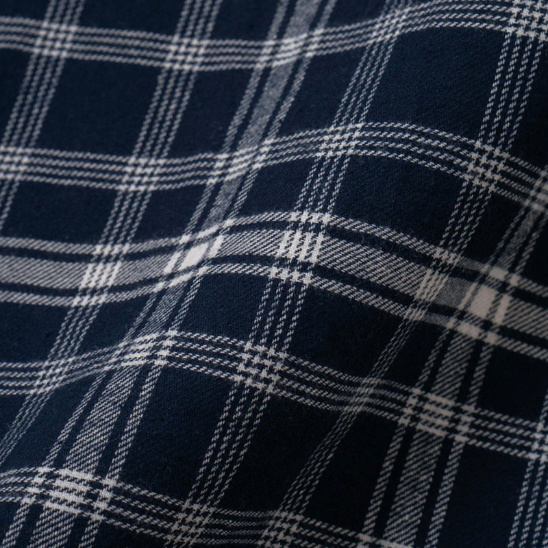 FACTORY SALE - Everyday Flannel Short Sleeve - Navy White Line