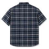 FACTORY SALE - Everyday Flannel Short Sleeve - Navy White Line