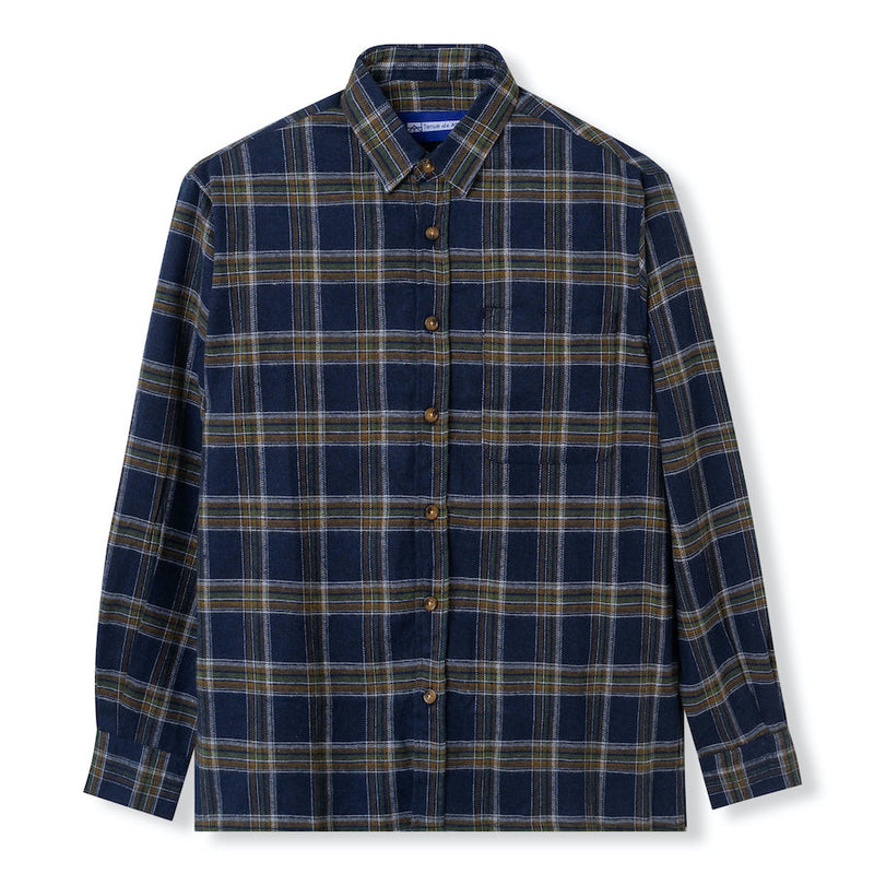 FACTORY SALE - Everyday Flannel Long Sleeve - Navy Olive Line