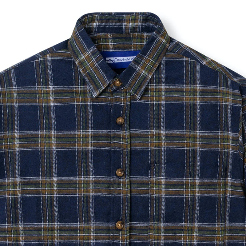 FACTORY SALE - Everyday Flannel Long Sleeve - Navy Olive Line